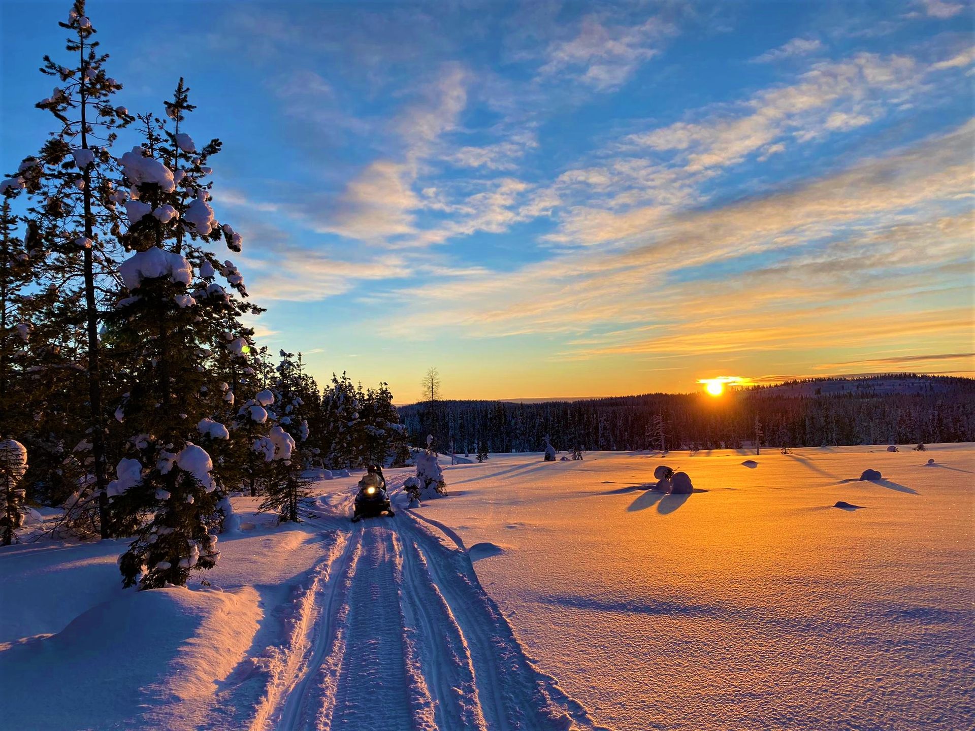 Snowmobile adventures in Lapland
